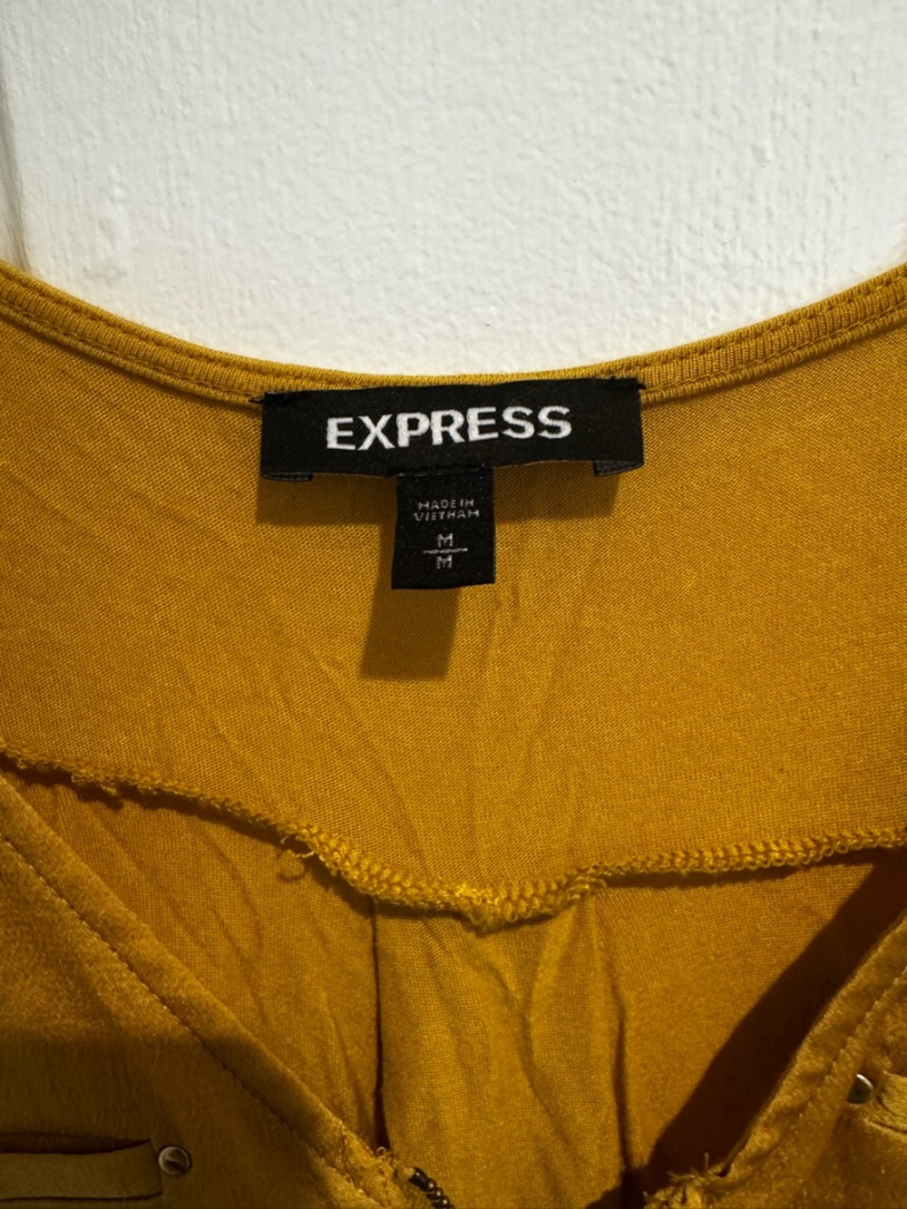Express Mustard Sleeveless Tank with Front Zip - Picture 3 of 3